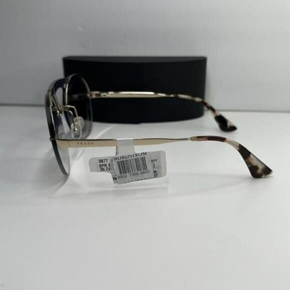 New Authentic Prada Gray and Gold Geometric Sunglasses - Picture 3 of 13